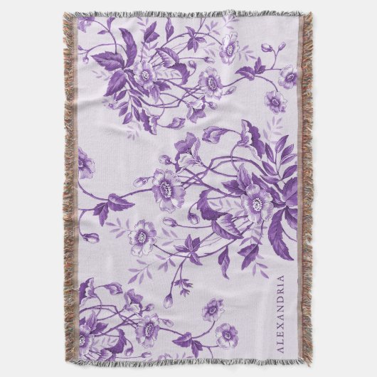 Vintage französische Toile Lila Personalisiert Decke (Vorderseite Vertikal)