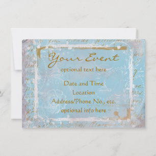 Vintage französische Toile & Script No.2 Einladung