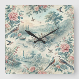 Vintage französische Toilette Quadratische Wanduhr