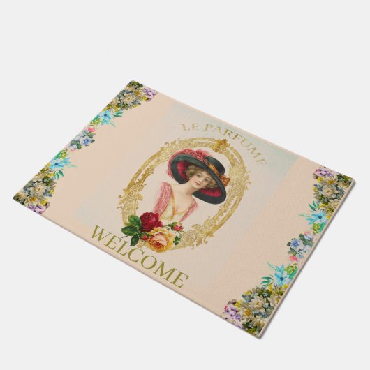 Vintage französische Türmatte (Schrägansicht)