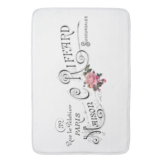 Vintage französische Typografie Badematte (Vorderseite Vertikal)