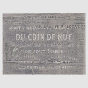 Vintage französische Typografie-Collage-Werbung Seidenpapier