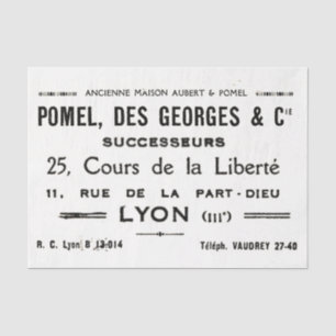 Vintage französische Typografie Lyon Business Seidenpapier