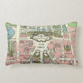 Vintage französische Versailles-Illustrationskarte Lendenkissen