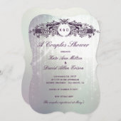 Vintage französische verzierte lila einladung (Vorne/Hinten)