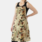 Vintage französische Vogelgrün-Script-Briefmarke Schürze (InSitu)