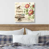 Vintage französische Vogelkäfige gedehnte Leinwand (Insitu (Schlafzimmer))
