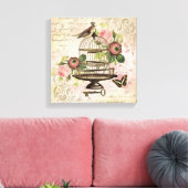 Vintage französische Vogelkäfige gedehnte Leinwand (Insitu (Wohnzimmer))