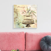 Vintage französische Vogelkäfige gedehnte Leinwand (Insitu (Wohnzimmer))