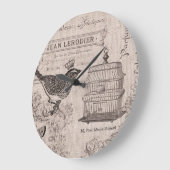 Vintage französische Vogeluhr Große Wanduhr (Winkel)