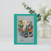 Vintage französische Weihnachtskarte Postkarte (Stehend Vorderseite)