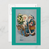 Vintage französische Weihnachtskarte Postkarte (Vorne/Hinten)