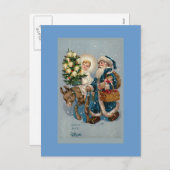 "Vintage französische Weihnachtskarte" Postkarte (Vorne/Hinten)