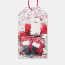 Vintage französische Weihnachtsmann (Aquarell) Ges