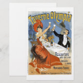 Vintage Französische Werbe-Taverne Olympia Briefpapier (Vorne/Hinten)