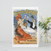 Vintage Französische Werbe-Taverne Olympia Briefpapier (Stehend Vorderseite)