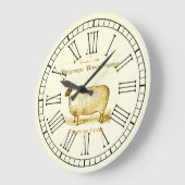 Vintage französische Werbeschaf Große Wanduhr (Winkel)