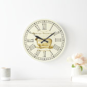 Vintage französische Werbeschaf Große Wanduhr (Zuhause)
