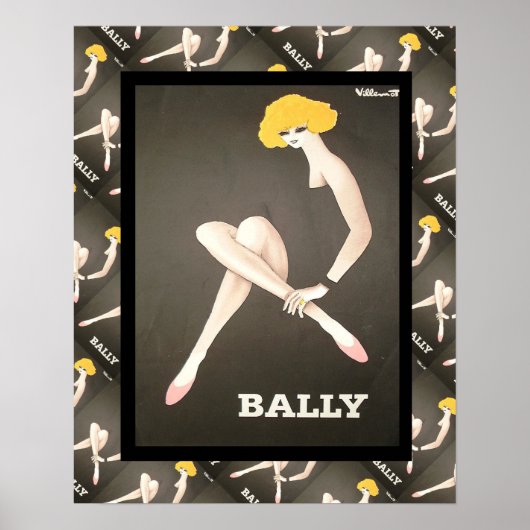 Vintage französische Werbung, Bally-Schuhe Poster (Vorne)