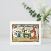 Vintage französische Werbung - Kapellerien1890 Postkarte (Stehend Vorderseite)