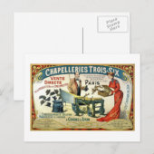 Vintage französische Werbung - Kapellerien1890 Postkarte (Vorne/Hinten)