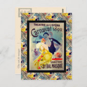 Vintage französische Werbung, Karneval 1892 Postkarte (Vorne/Hinten)
