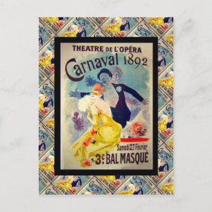 Vintage französische Werbung, Karneval 1892 Postkarte