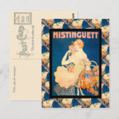 Vintage französische Werbung, Mistinguett Postkarte (Vorne/Hinten)