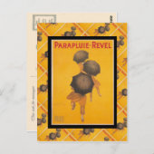 Vintage französische Werbung, Parapluie Revel Postkarte (Vorne/Hinten)