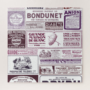 Vintage französische Zeitungsanzeigen 1910 Puzzle