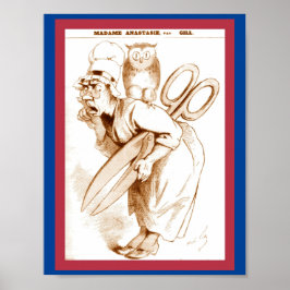 Vintage französische Zensur 1874 Cartoon Copy Poster