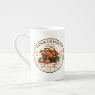 Vintage französischer Bauernmarkt Pfirsiche Porzellantasse