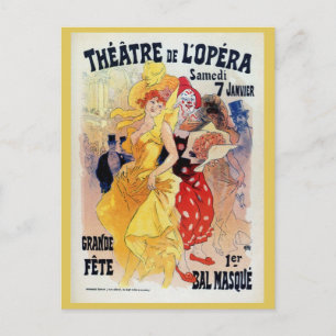 Vintage französischer Belle-Epoque-Maskenball-Anze Postkarte