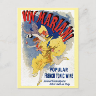 Vintage französischer Belle Époque Wein Aperitif W Postkarte