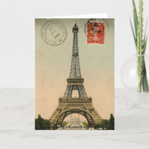 Vintage französischer Chic Eiffelturm Paris Postka Karte
