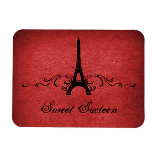 Vintage Französischer Flourish Sweet 16 Magnet, Ro Magnet