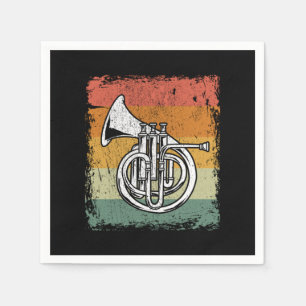 Vintage französischer Hornspieler Musik Horn Gesch Serviette