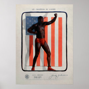 Vintage französischer Jack Johnson Poster