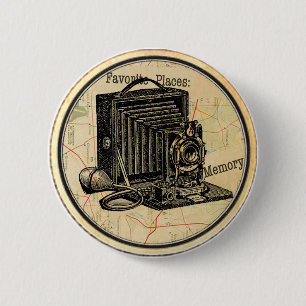 Vintage französischer Kamera-Party-Button-Pin Button