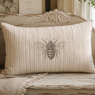 Vintage Französischer Landhausstil Biene Neutral R Lendenkissen