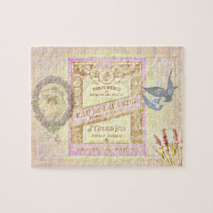 Vintage französischer Lavendel-Parfüm-Collage Puzzle