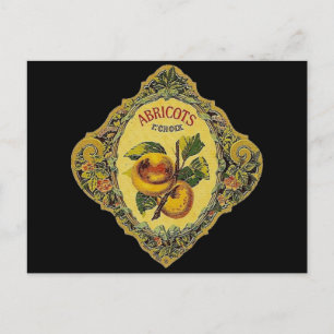 Vintage französisches Aprikosen-Label Postkarte