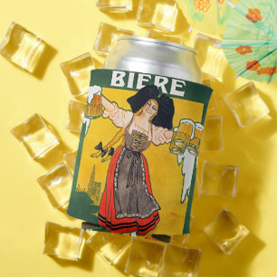 Vintage französisches Bierposter Dosenkühler