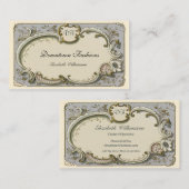 Vintage französisches Blau-Rolle Visitenkarte (Vorne/Hinten)