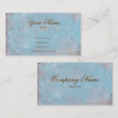 Vintage französisches Blau Toile kundenspezifische Visitenkarte (Vorne/Hinten)