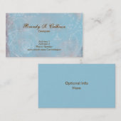 Vintage französisches Blau Toile Visitenkarte (Vorne/Hinten)