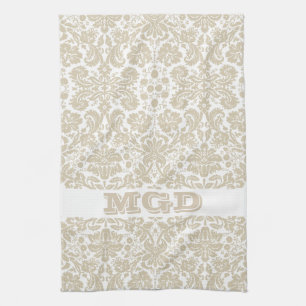 Vintage-französisches floral Art Nouveau-Muster Geschirrtuch