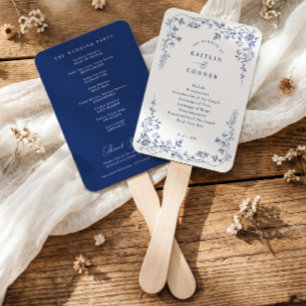Vintage französisches florales Hochzeitsprogramm i Fächer