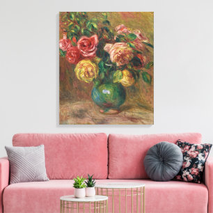 Vintage-französisches florales Ölgemälde von Renoi Leinwanddruck
