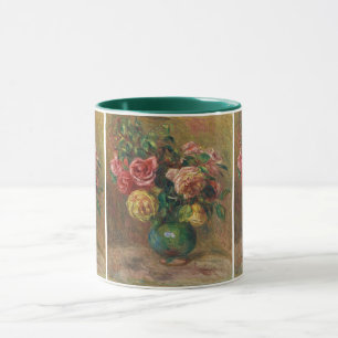 Vintage-französisches florales Ölgemälde von Renoi Tasse